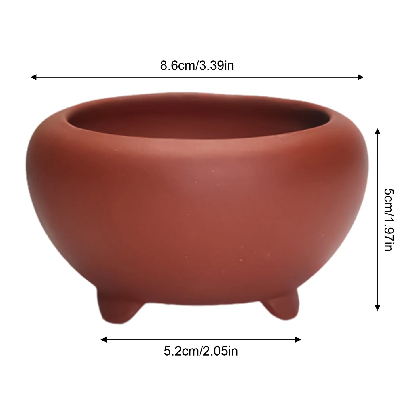 Round Ceramic Succulent Planter Pot | Sandstone Bonsai Desktop Decor