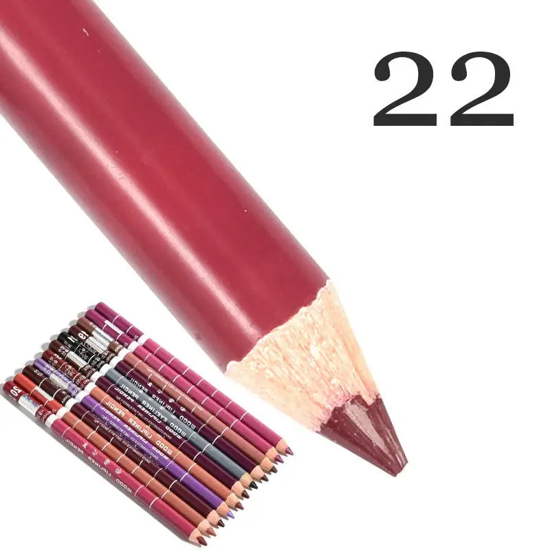 28-Color Waterproof Matte Lip Liner Pencil – Long-Lasting