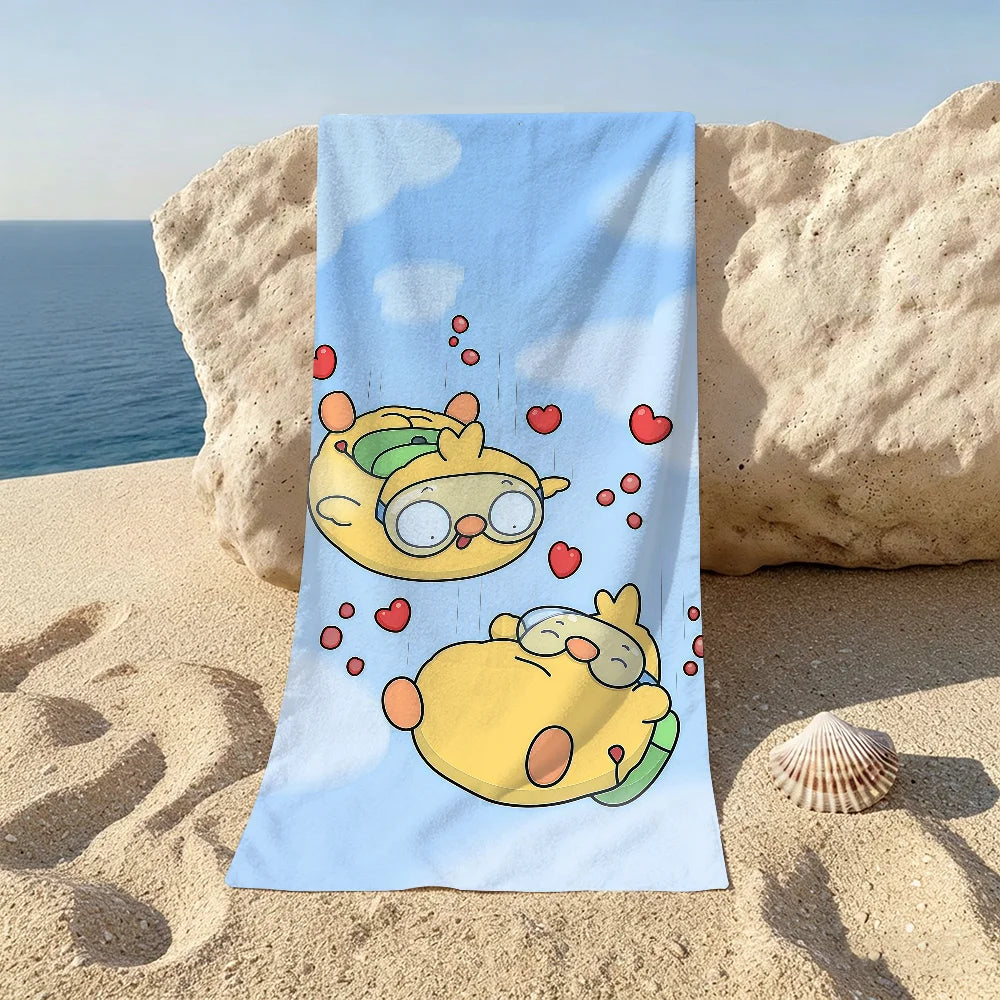 Cartoon Print Quick-Dry Beach & Bath Towel | Multi-Use Beach Bath Towel Peaceful Pleasures Health and Wellness 1 STJ150x260CM