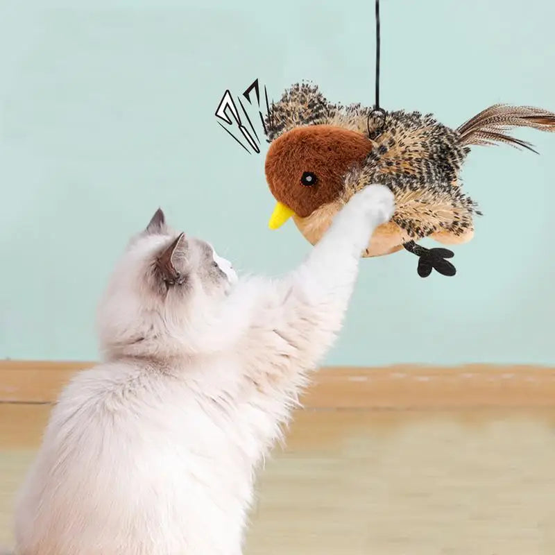 Flapping Bird Cat Toy Interactive Cat Exercise Plush Toys Flapping Bird Toy Stimulate Hunting Instincts Remote Control USB Peaceful Pleasures Health and Wellness