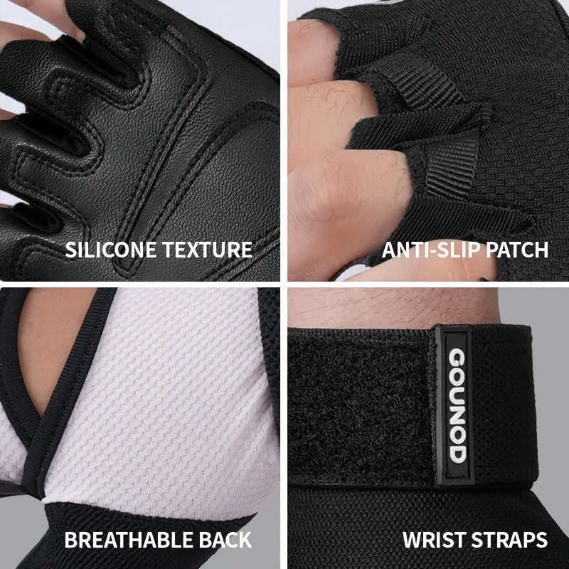 Half-Finger Workout Gym Gloves with Wrist Support & Anti-Slip Grip, Adjustable Hook-and-Loop Closure, PinkBlackPinkPink - Breath Peaceful Pleasures Health and Wellness