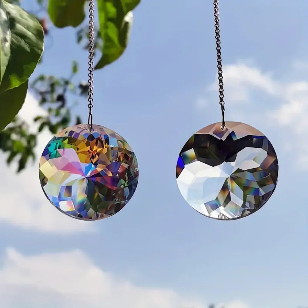 Round Crystal Glass Sun Catchers – Rainbow Maker, Set of 2