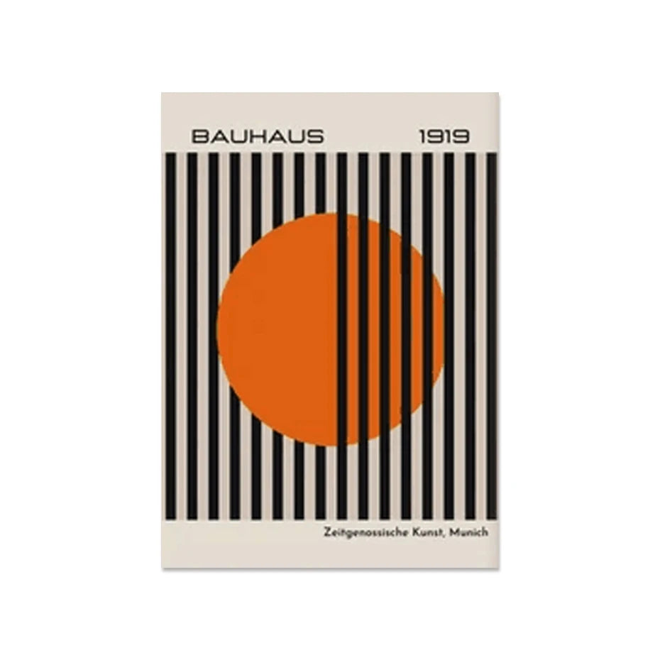 Mid Century Modern Bauhaus Geometric Canvas Wall Art Print