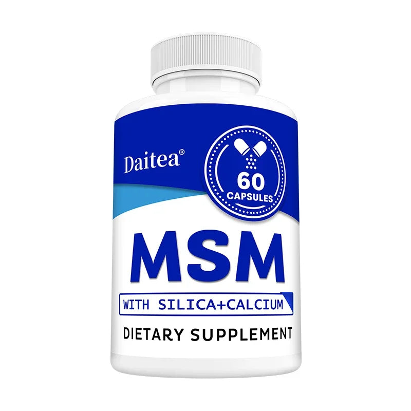 MSM with Silica + Calcium Capsules, 120 Servings – Supports Bone Health – Promotes Hair & Nail Health – Non-GMO, Gluten-Free Peaceful Pleasures Health and Wellness 60 count-1 bottle