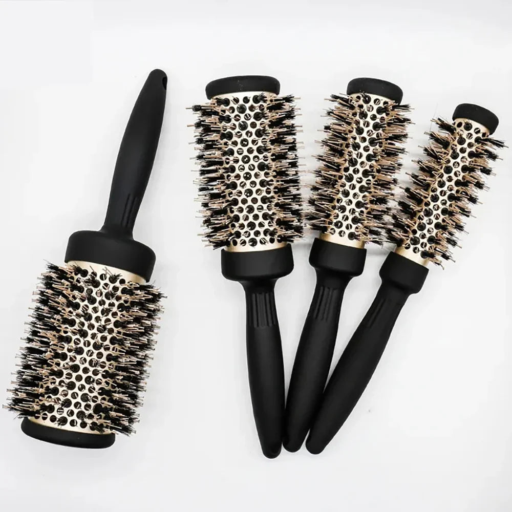 Ceramic Round Barrel Comb – 5 Sizes, Heat Resistant Styling Tool