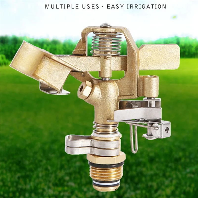 Brass Impact Sprinkler Heads 2-Pack | 1/2" 20–360° Adjustable