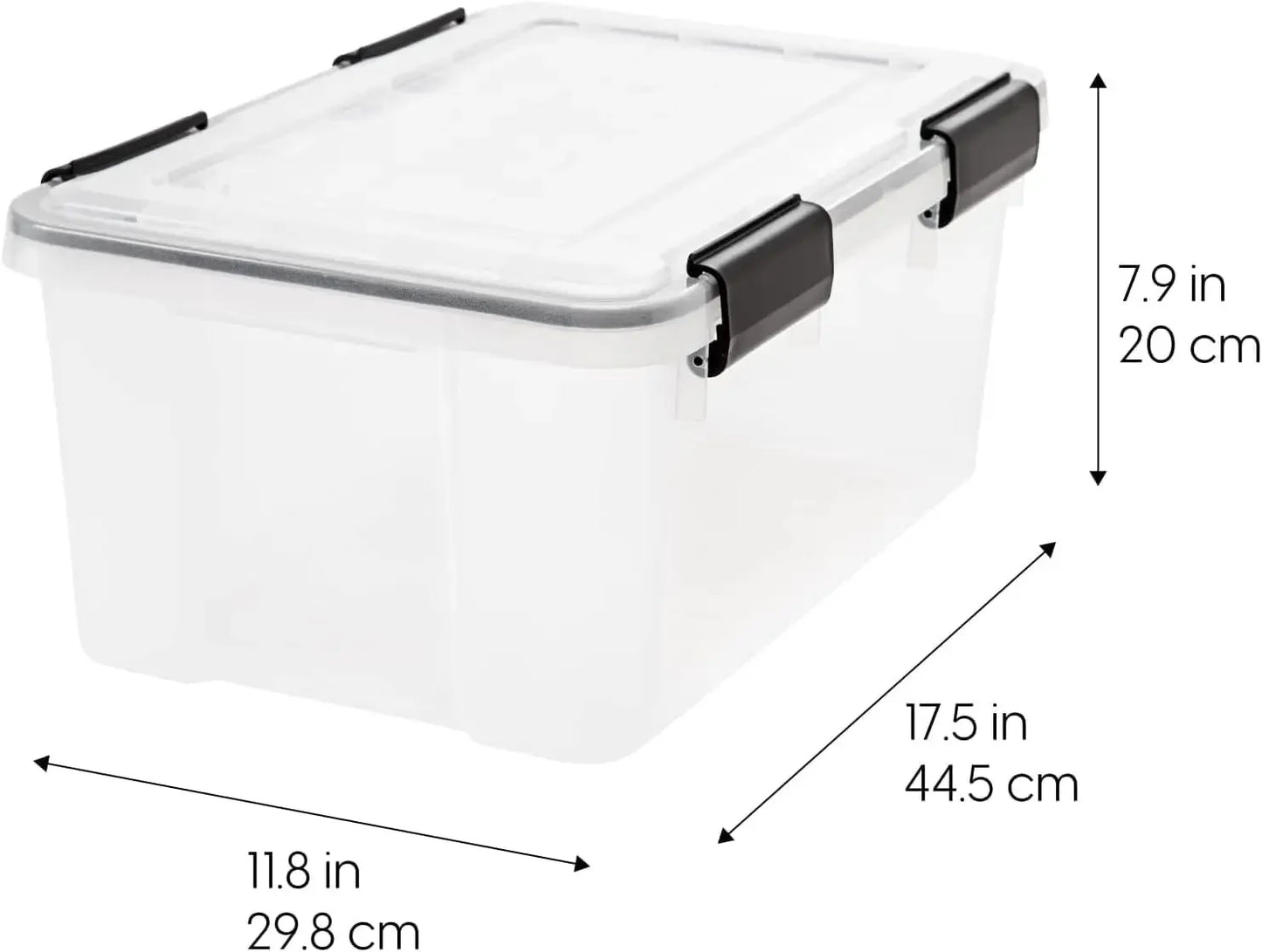 19 Qt Clear/Black Storage Bins with Lids, 6 Pack, BPA-Free Plastic Gasket Box, Stackable Nestable Tote Tub Peaceful Pleasures Health and Wellness