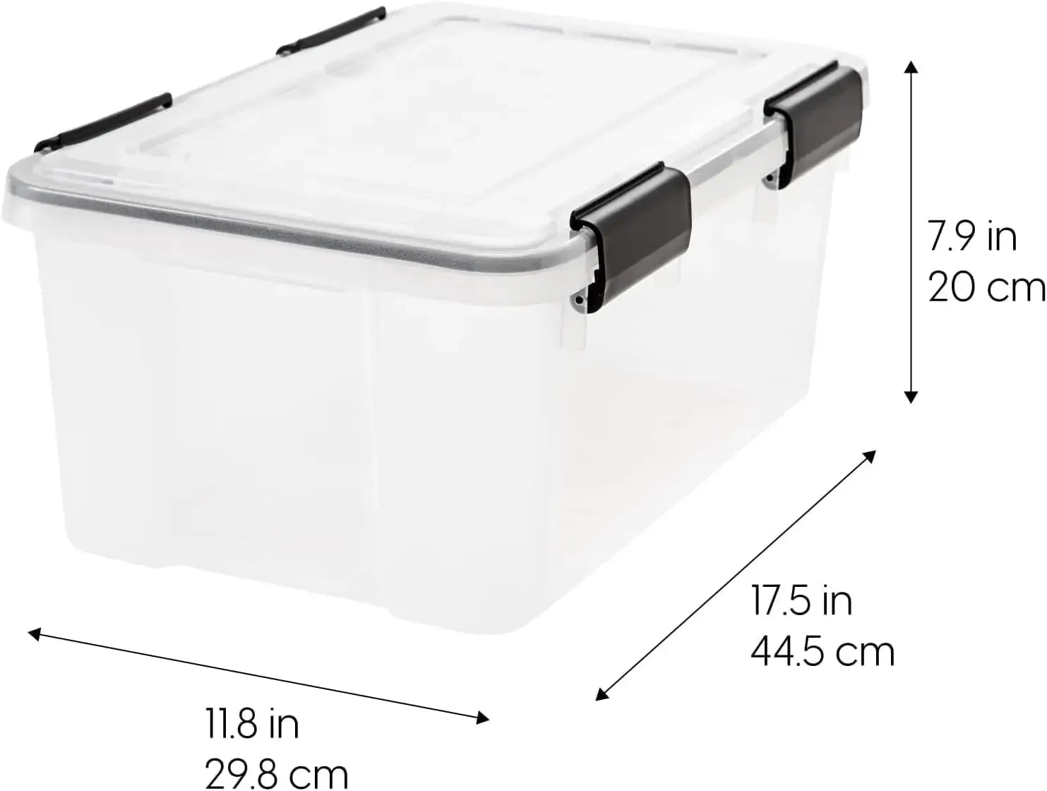 19 Qt Clear/Black Storage Bins with Lids, 6 Pack, BPA-Free Plastic Gasket Box, Stackable Nestable Tote Tub Peaceful Pleasures Health and Wellness