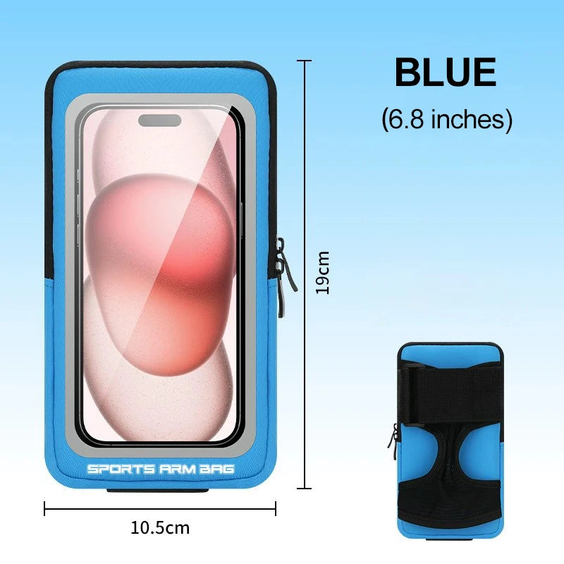 Armband On The Phone Mobile Phone Bag Wrist Armbands Mp3 mp4 Bags Sports Cell Phone Holder Cell Phone Accessories Woman Sports Peaceful Pleasures Health and Wellness Blue