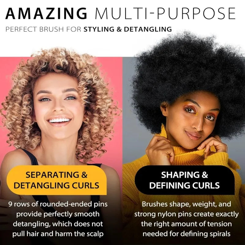 9-Row Detangling Hair Brush & Scalp Massager | Curly & Straight