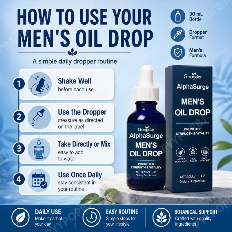 Men's Vitality Oil Drop 30ml | Maca, Tribulus & L-Arginine