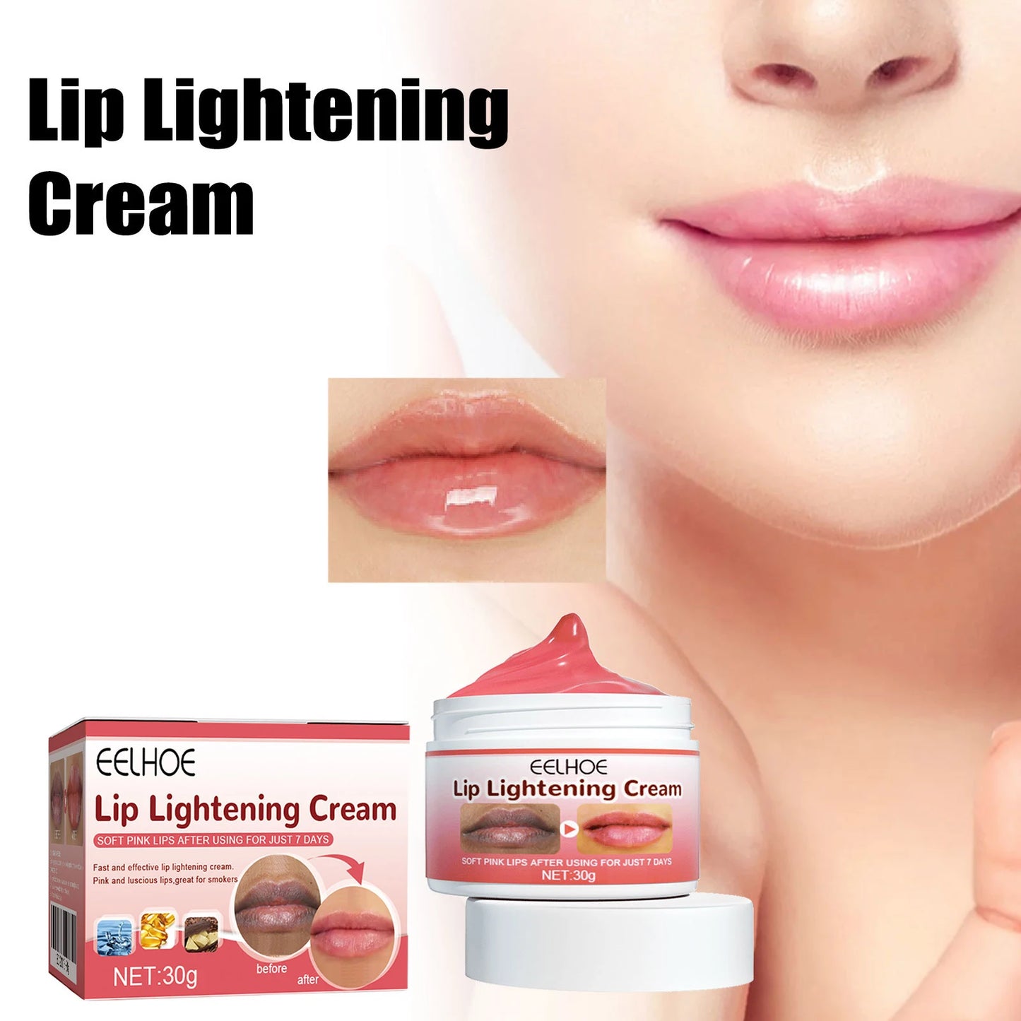 Eelhoe Lip Brightening Balm – Dark Pigment & Moisture Cream 30g Lip Brightening Balm Peaceful Pleasures Health and Wellness