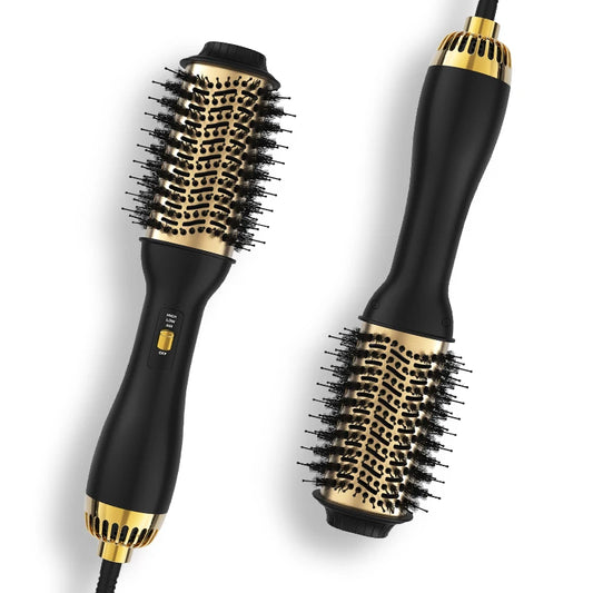 LISAPRO Elegant Black Golden Hot Air Brush 2.0 One Step Hair Dryer Brush and Styler Volumizer Multifunctional Blow Dryer Brush Peaceful Pleasures Health and Wellness