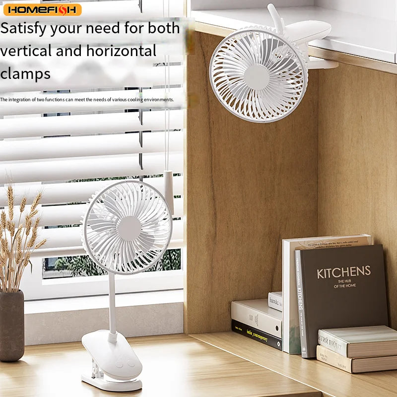 HOMEFISH Stroller Fans 3600Mah Fan Clip Fan Portable With 4 Gears Quiet Clip On Mini Table Fan 720° Rotatable Battery Fan Durabl Peaceful Pleasures Health and Wellness
