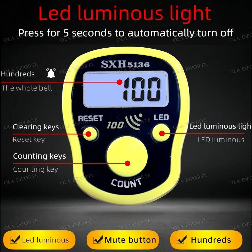 LCD Digital Finger Tally Counter Clicker with LED Backlight