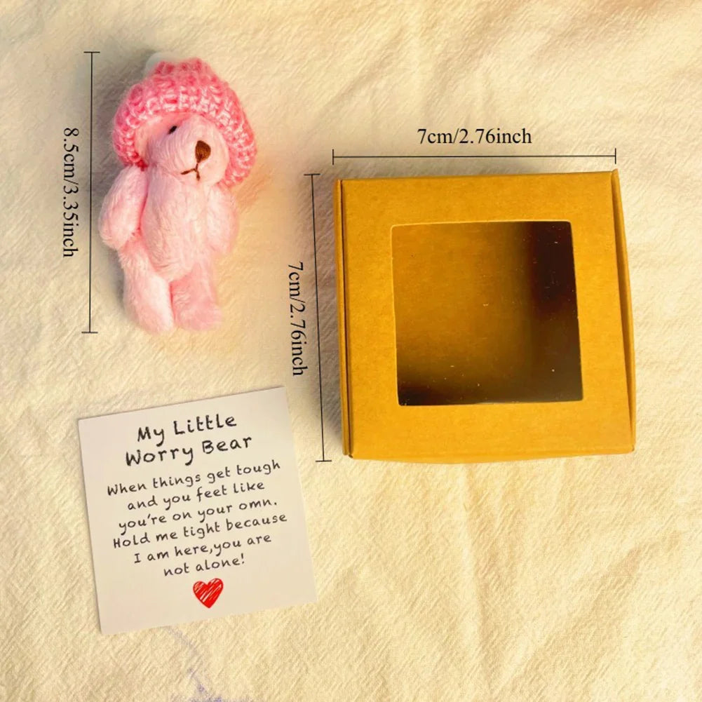 Mini Plush Bear in a Box with Inspirational Card | Cute Gift