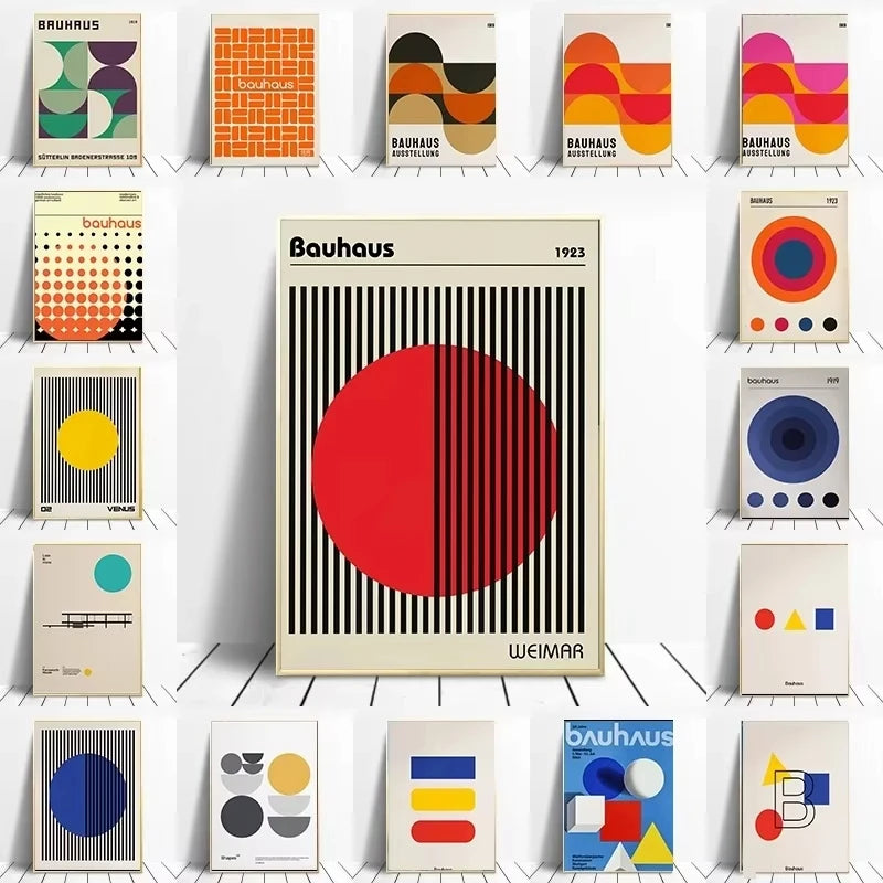 Modern Minimalist Bauhaus Exhibition Geometric Posters work Canvas Prints Abstract Painting Living Room Murals Home Decor Peaceful Pleasures Health and Wellness