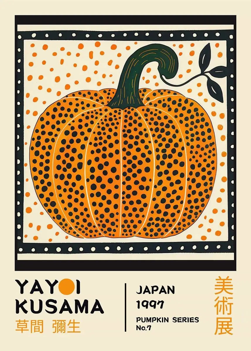Yayoi Kusama Pumpkin Abstract Canvas Wall Art | Nordic Modern Print Canvas Wall Art Print Peaceful Pleasures Health and Wellness 13 20x30cm Unframed
