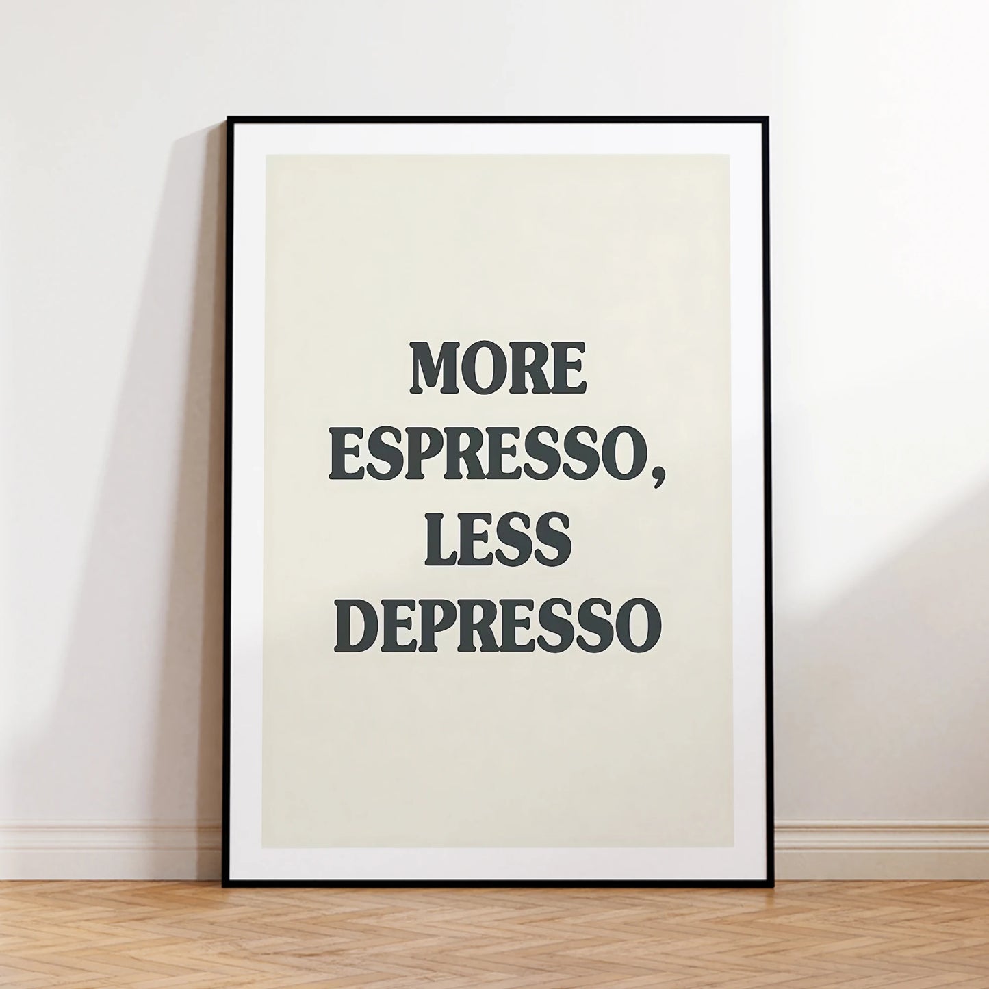 More Espresso Less Depresso Wall Art Prints Canvas Painting Poster Picture For Living Bed Dining Kitchen Room Home Decor Peaceful Pleasures Health and Wellness G2761-1 30x40cm Metal Framed