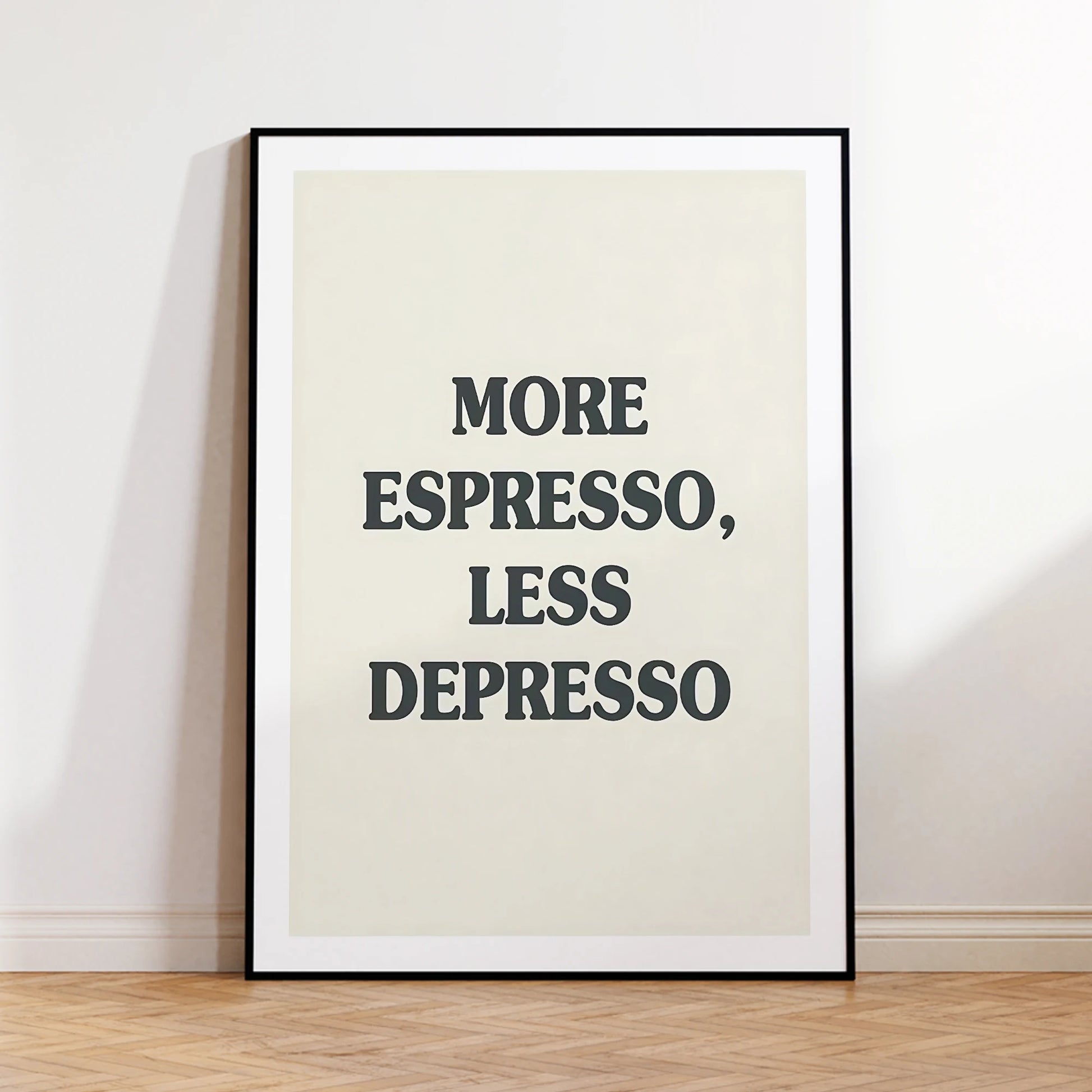 More Espresso Less Depresso Wall Art Prints Canvas Painting Poster Picture For Living Bed Dining Kitchen Room Home Decor Peaceful Pleasures Health and Wellness G2761-1 30x40cm Metal Framed