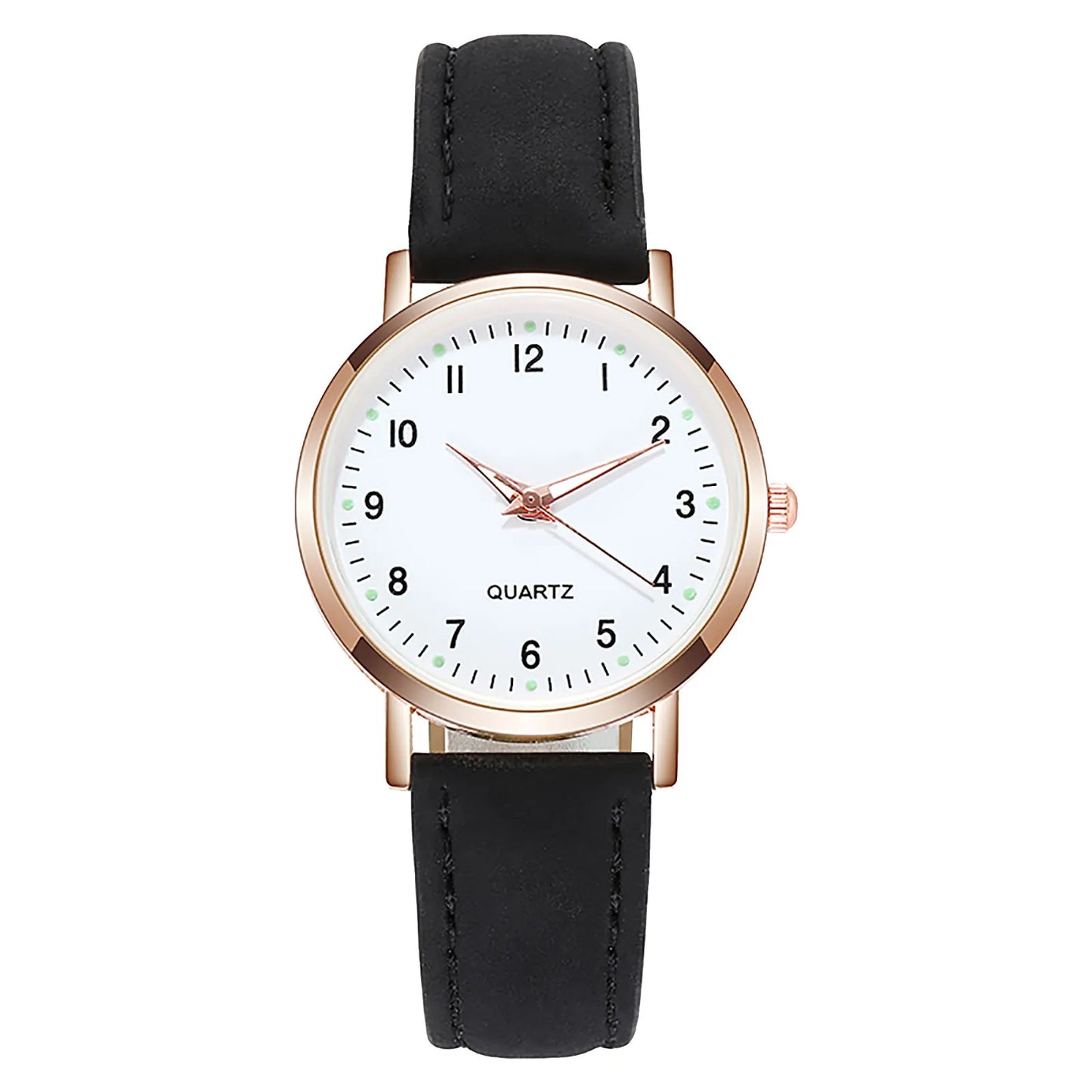 Women's Diamond-Studded Luminous Retro Quartz Watch | Leather Strap