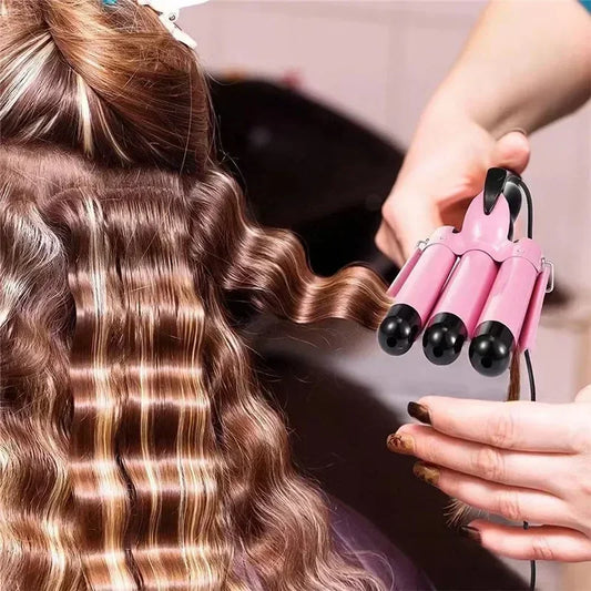 Professional Hair Curling Iron Ceramic Triple Barrel Hair-Curler Irons Hair Wave Waver Styling Tools Hair Styler Wand for Woman Peaceful Pleasures Health and Wellness