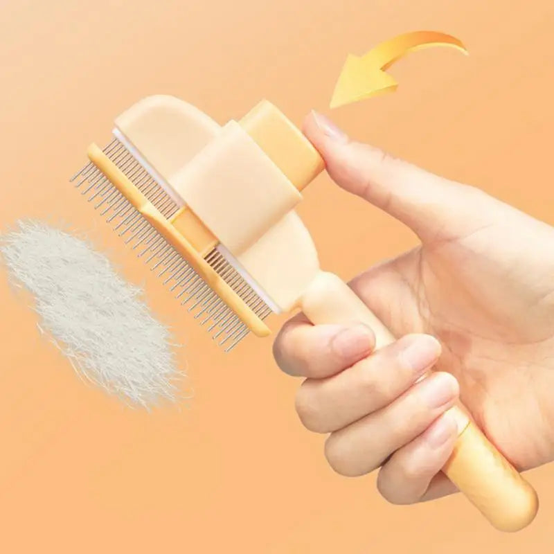 Dog Grooming Comb Cat Dog Hair Remover Brush with Release Button Pet Hair Grooming Care Comb Cleaning Brush For Long Hair Dog Peaceful Pleasures Health and Wellness