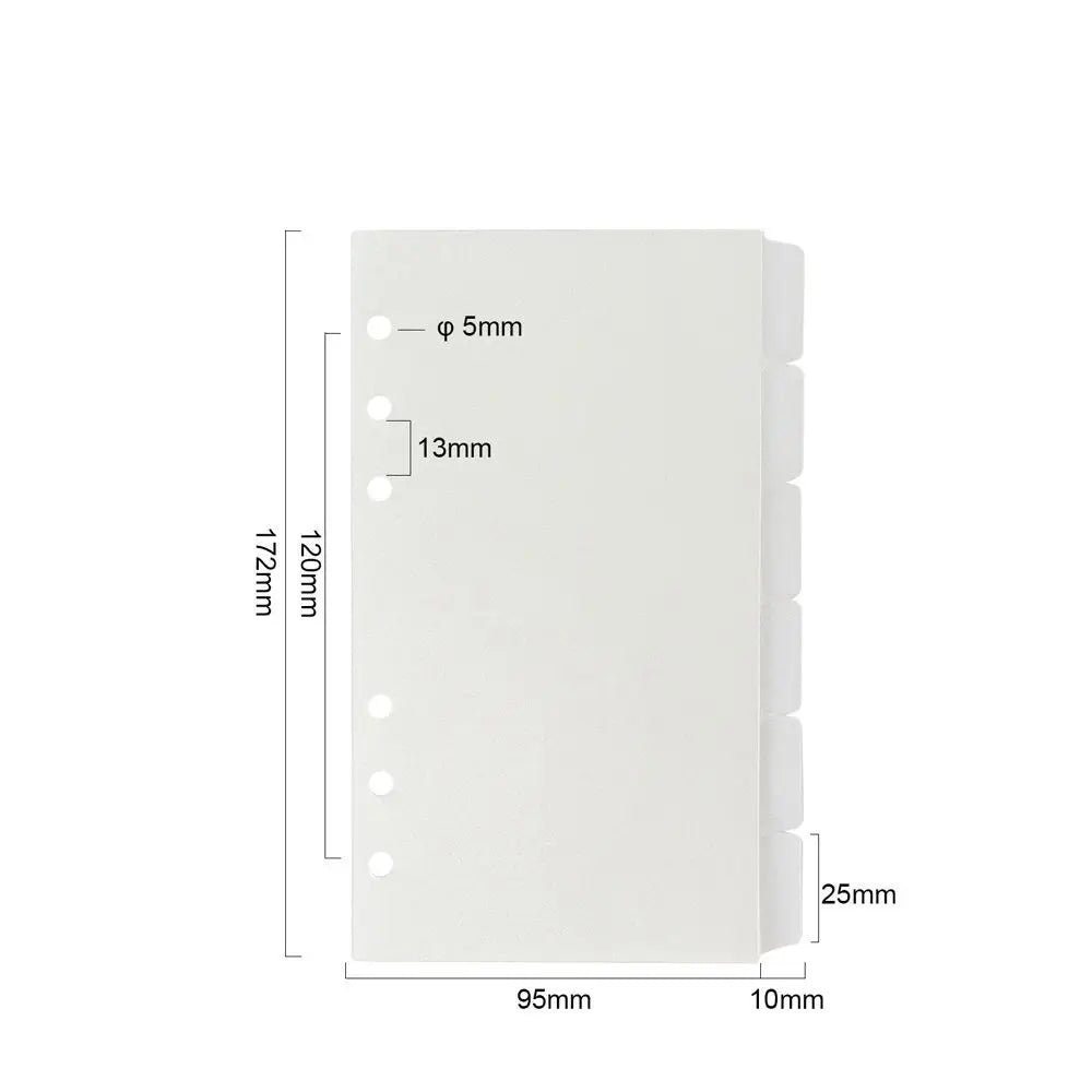 Loose Leaf Binding Supplies for A5/A6 Notebook Diary Book Sticker Binder Index Dividers Binder Index Separator Page Dividers Peaceful Pleasures Health and Wellness