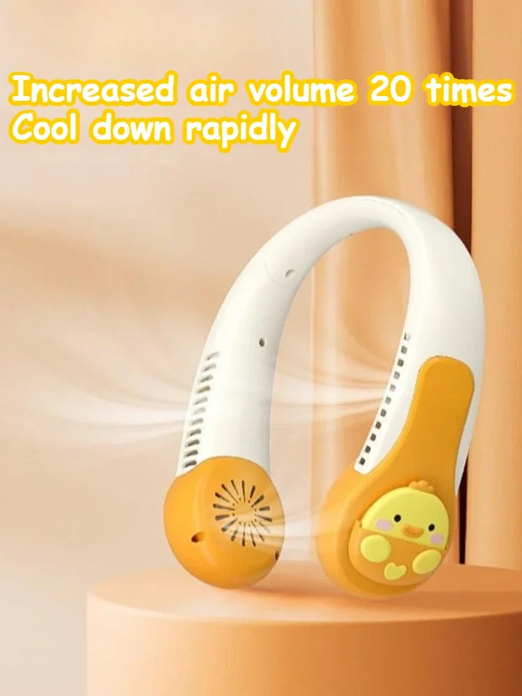 Bladeless Neck Fan Cute Pig & Dinosaur | USB Rechargeable 3-Speed