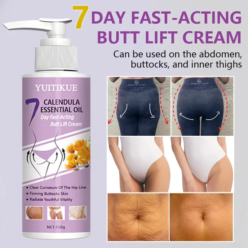 YUITIKUE 7-Day Butt Lift Cream, Fast Acting Firming, Lifts and Sculpts, Abdomen and Thighs, Calendula Oil Formula, 150g Peaceful Pleasures Health and Wellness