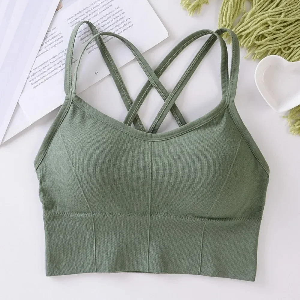 Women's Cross Back Sports Bra Tank Top | Yoga & Fitness