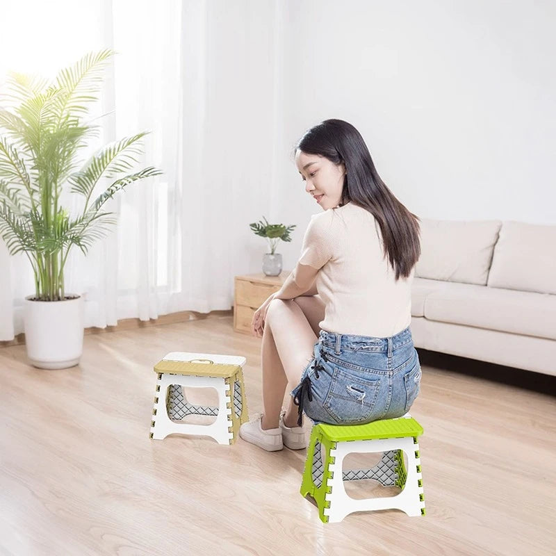 Portable Thick Plastic Folding Stool Outdoor Camping Home Use Fishing Travel Lightweight Children's Reading Chair Bathroom Chair Peaceful Pleasures Health and Wellness