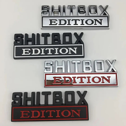 SHITBOX zinc alloy car stickers, car tailgate, car modification car stickers, personalized fashion, specifications are diverse Peaceful Pleasures Health and Wellness