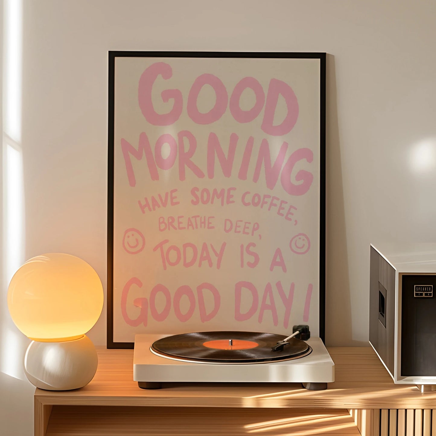 Pink Minimalist Canvas Wall Art Print | Living Room Decor