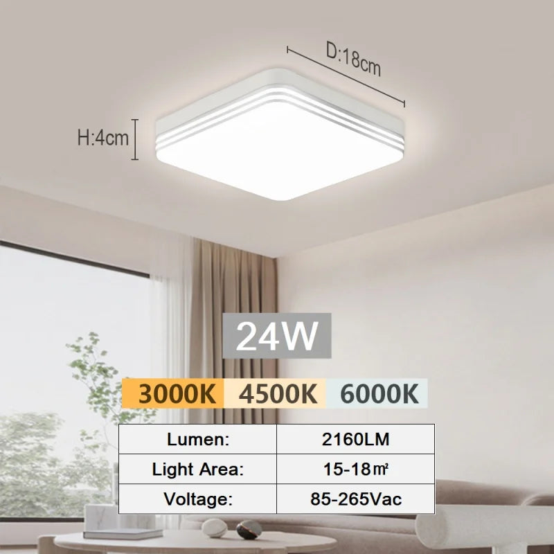 RUNTOIN 48W LED Ceiling Light 4320lm 3000K-6000K | Modern Lamp