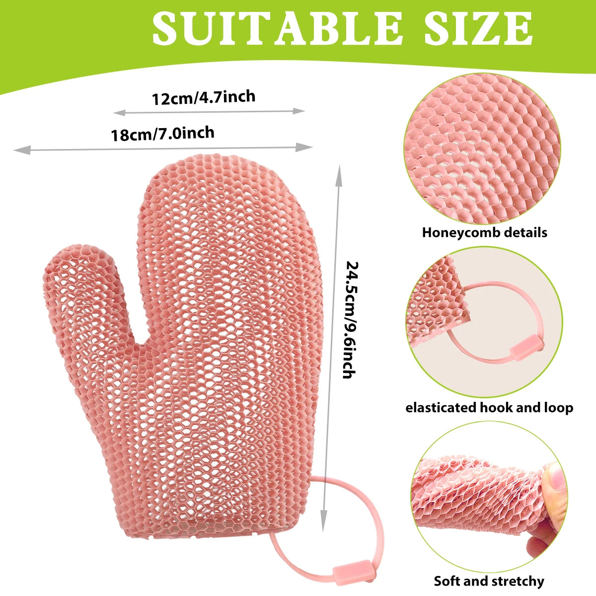 Exfoliating Shower Glove | Honeycomb TPU Antibacterial Bath Mitt