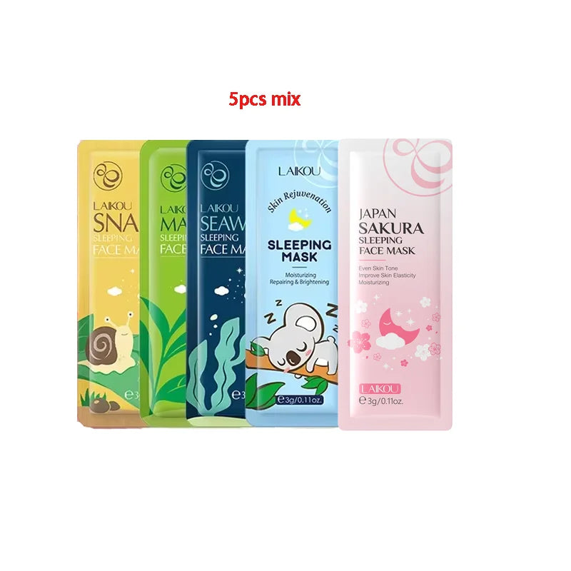 LAIKOU Sakura Sleeping Face Mask – Hydrating 5pcs Set