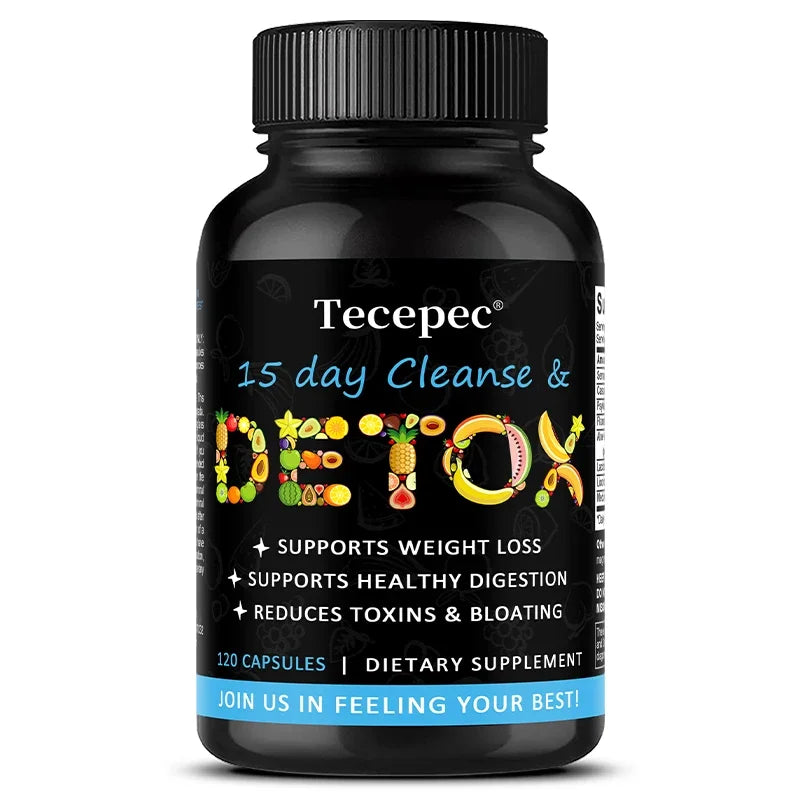 15 Day Cleanse and Detox - Supports Gut Health, Improves Digestion, Metabolism and Promotes Weight Management Peaceful Pleasures Health and Wellness 120 count-1bottle