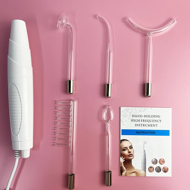Hot Selling 30W High Frequency Facial Treatment Machine Unleashing the Power of 7-Tube Enhanced Derma Wand Electrotherapy Peaceful Pleasures Health and Wellness