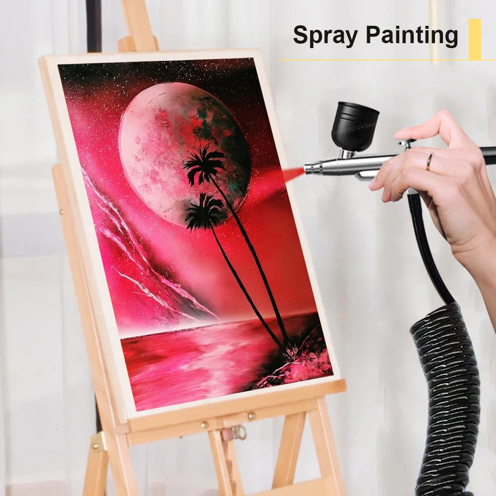 Airbrush Painting Airbrush with Compressor Mini Spray Gun for Paint Modeling Paint Spray Portable Airbrush Kit with Compressor Peaceful Pleasures Health and Wellness