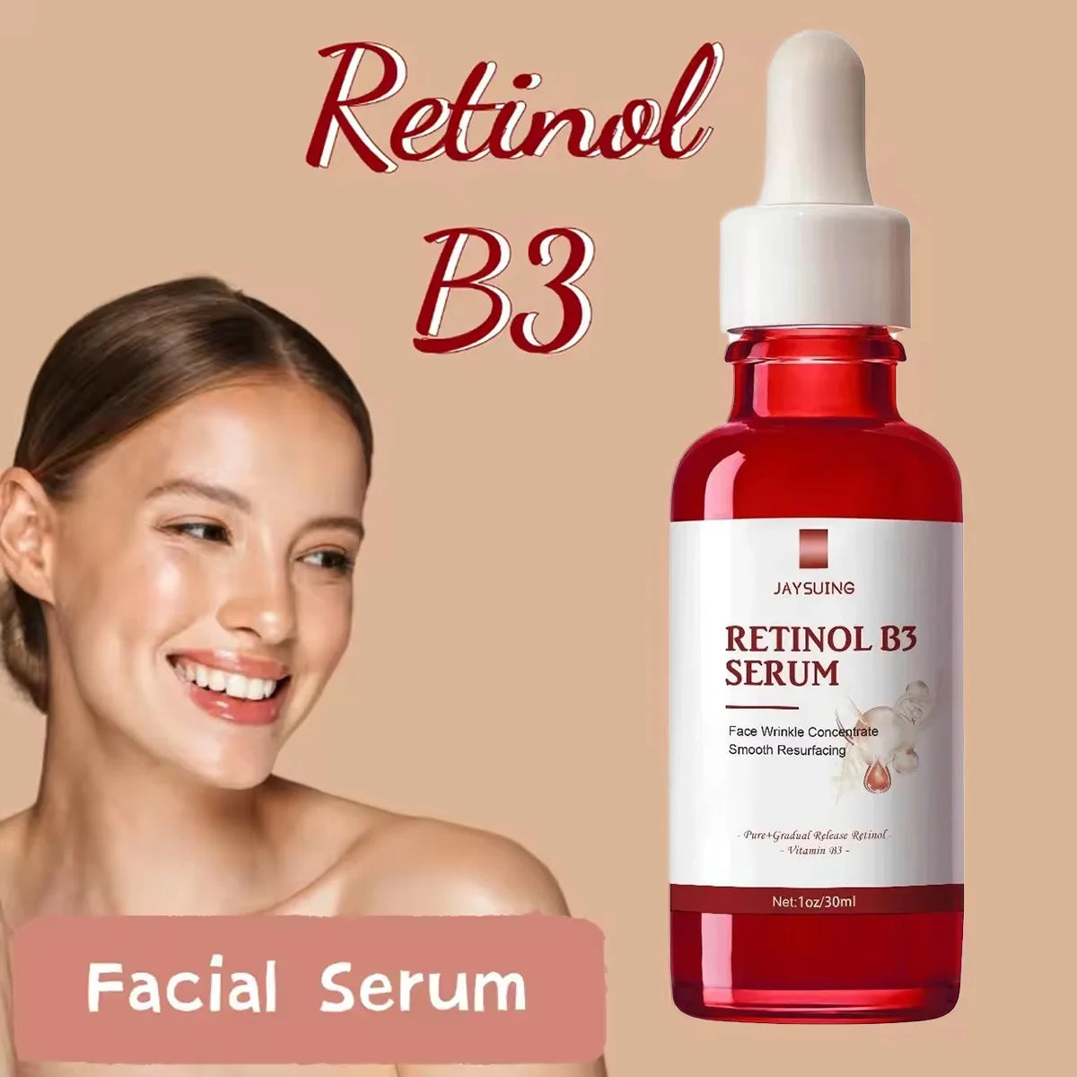 Retinol B3 Wrinkle Remover Face Serum Deep Moisturizing Fade Fine Line Lifting Firming Repair Smooth Tighten Serum Skin Care Peaceful Pleasures Health and Wellness