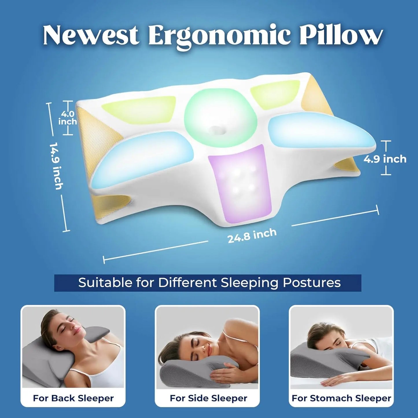 Cooling Memory Foam Neck Pillow for Pain Relief – Grey Neck Pillow Peaceful Pleasures Health and Wellness