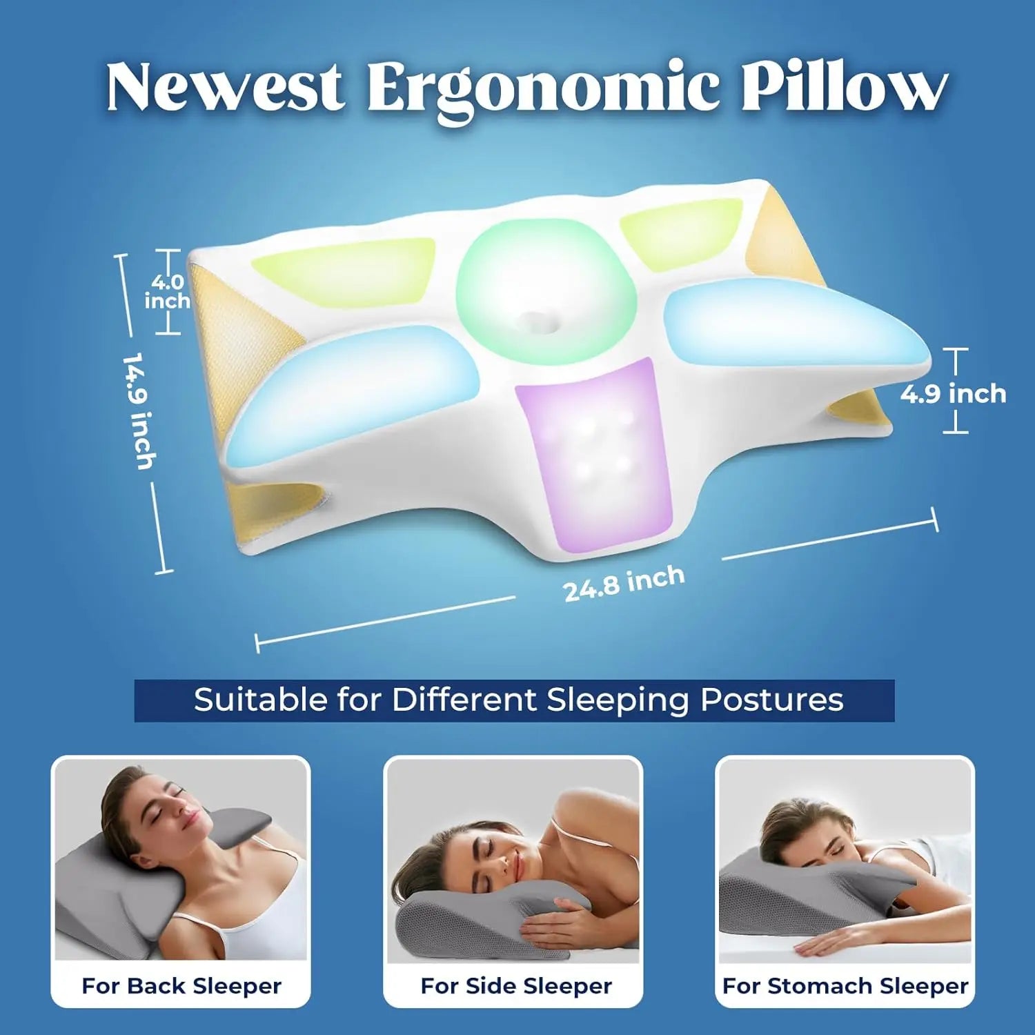 Cooling Memory Foam Neck Pillow for Pain Relief – Grey Neck Pillow Peaceful Pleasures Health and Wellness