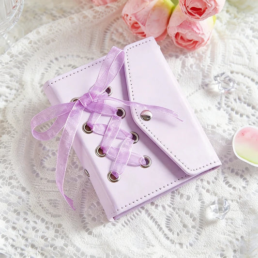 1pc Beautiful English Strap Style Card Album High Beauty Star Small Card Storage Polaroid Album Peaceful Pleasures Health and Wellness
