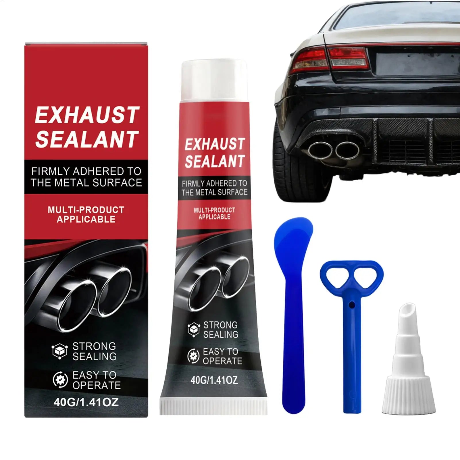 Exhaust Sealant 40g High Temp Leak Proof Paste Muffler Cement Repair Kit for Car Motorcycle Truck RV Pipe Crack Hole Peaceful Pleasures Health and Wellness