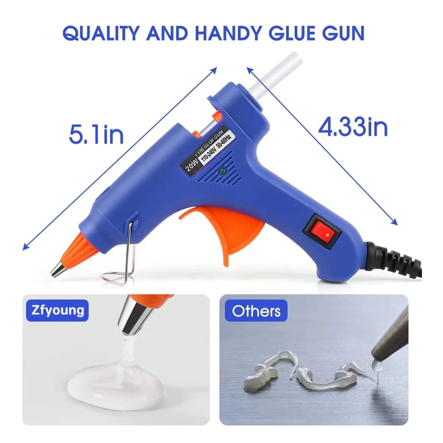 Mini Hot Glue Gun Kit 7mm 20W – DIY Crafts & Home Repairs