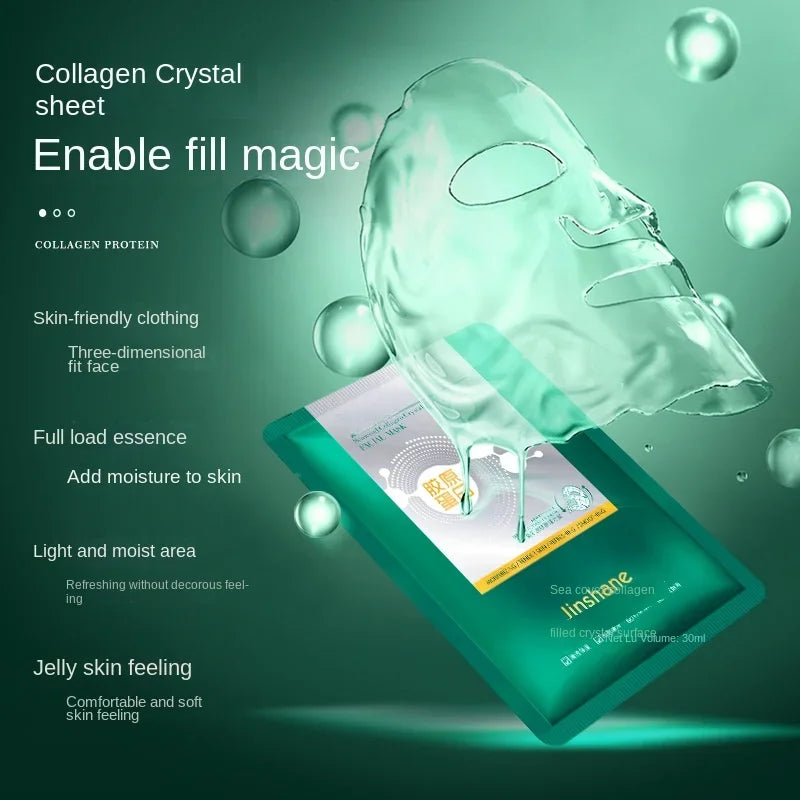 Seaweed Collagen Crystal Gel Face Mask – 5-Pack Hydrating Jelly