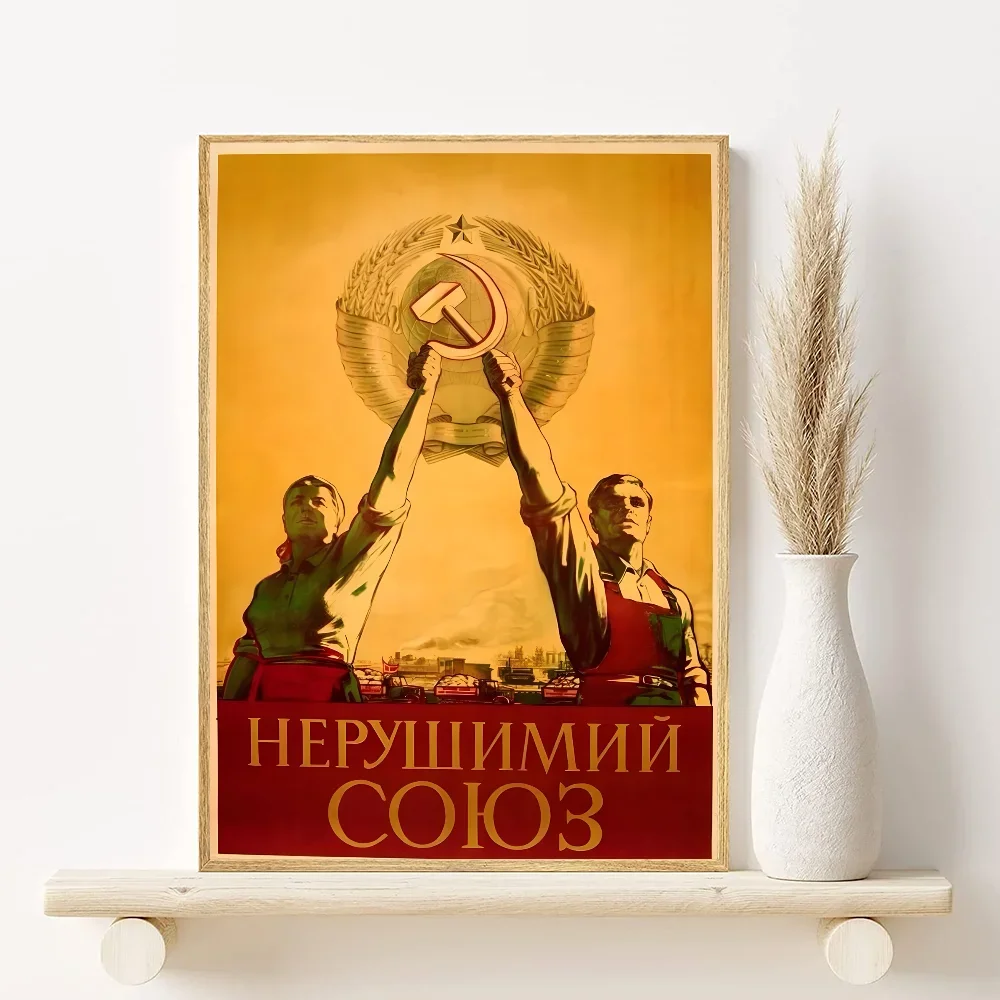 happy time Soviet Russia Communism Poster Minimalist Aesthetics Print Canvas Painting for Living Room Modern Home Decor Peaceful Pleasures Health and Wellness