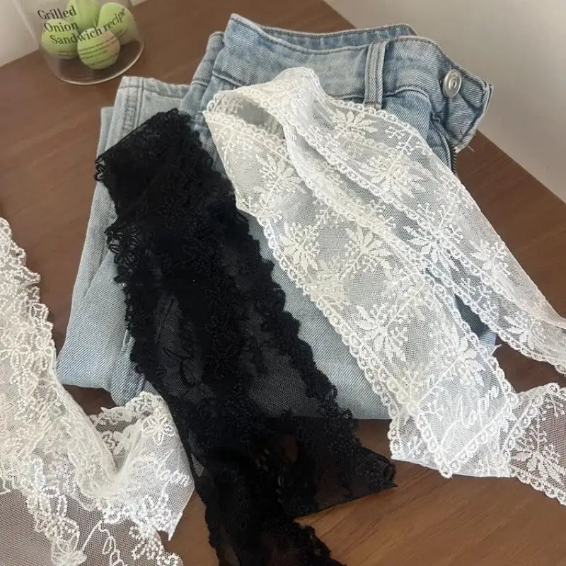Multi-Way Floral Lace Ribbon Belt – Hair Scarf & Bag Charm