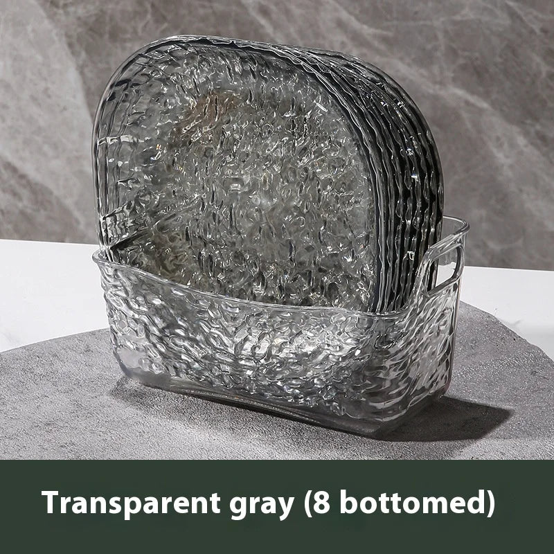 Light luxury plastic household bone spitting dishes, dining tables, garbage bone plates, small dish plates, fruit snacks, dried Peaceful Pleasures Health and Wellness Grey Set 2